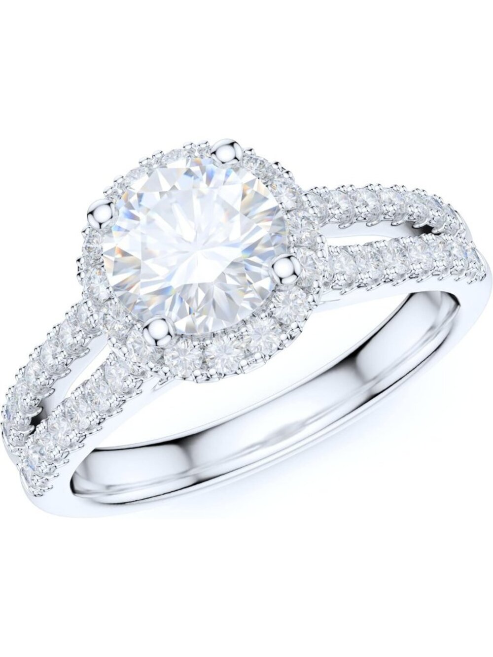 Stunning 1.0CT Halo Engagement Ring | Sterling Silver, Simulated Diamond